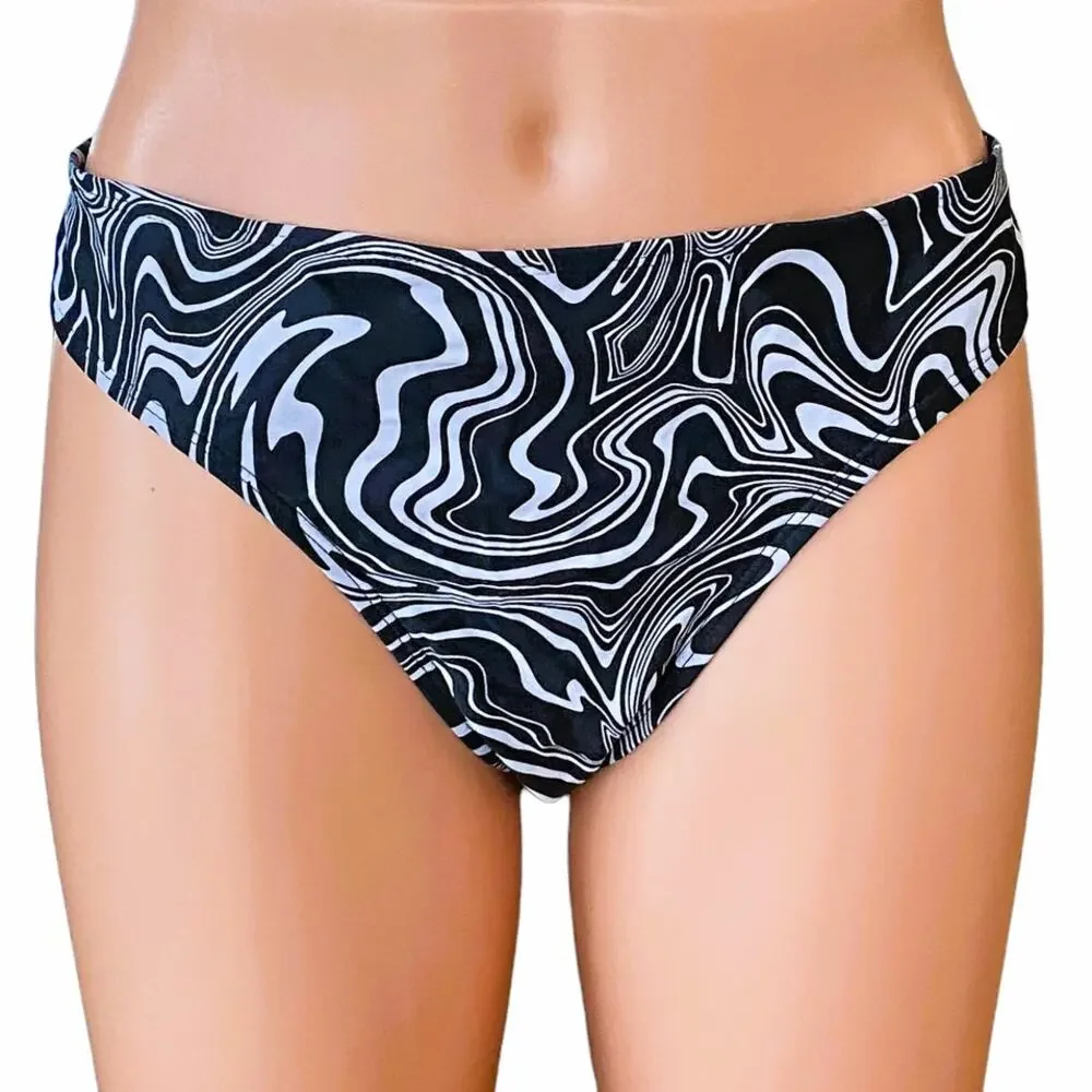 OLD NAVY Bikini 2 Piece Black & White Swimsuit Bathing Suit ~ Women's MEDIUM